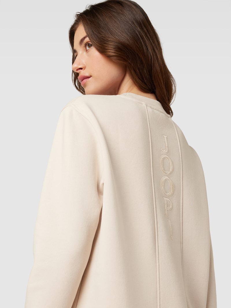 Sweatkleid mit gerippten Abschlüssen in ecru