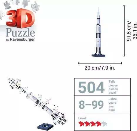 3D Puzzle Apollo Saturn V Rakete