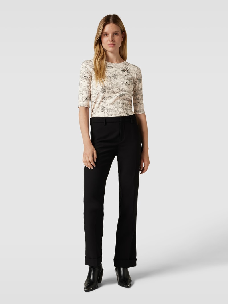 T-Shirt mit Allover-Print in offwhite