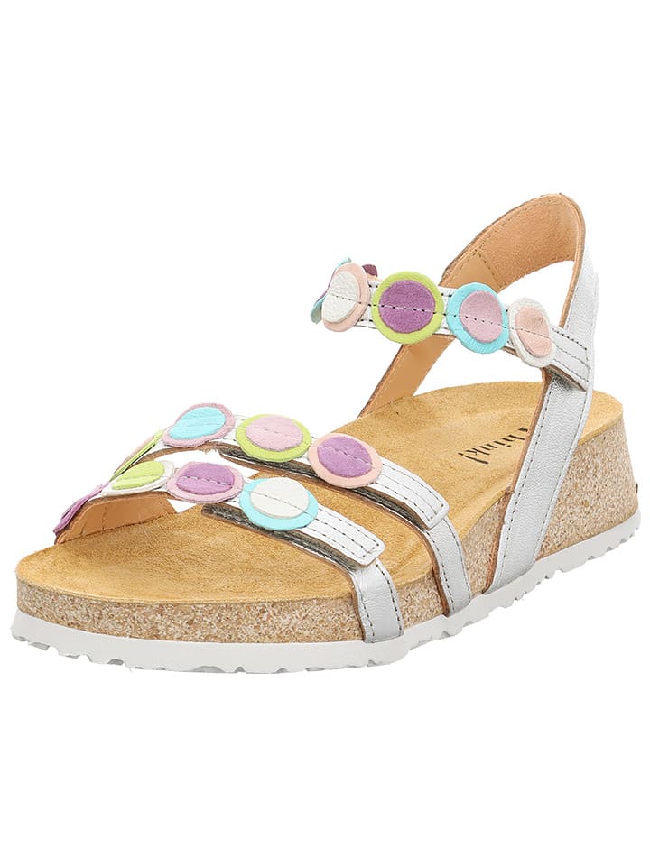 Think! Leder-Sandalen in Silber/ Bunt günstig kaufen