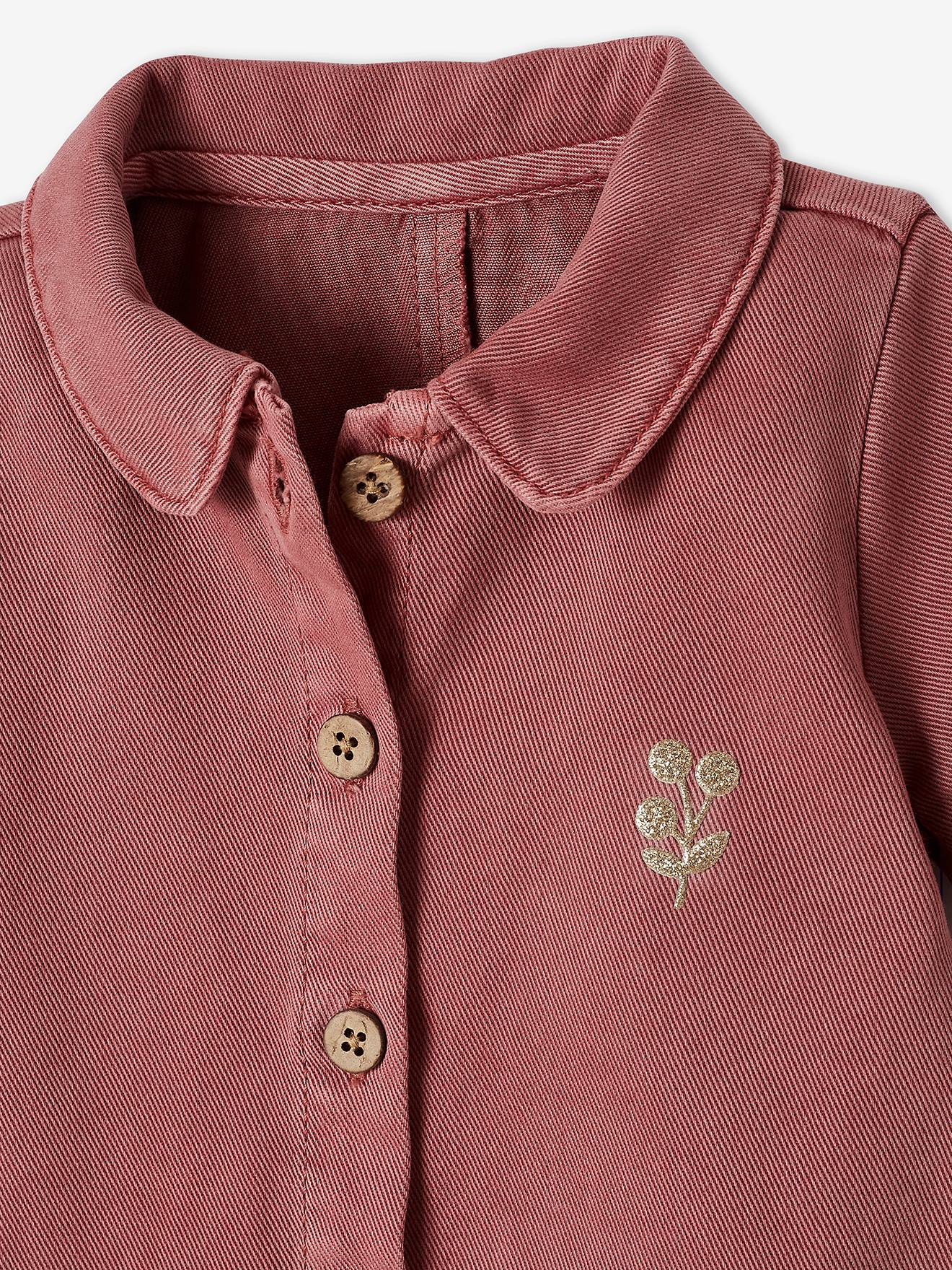 Combinaison manches courtes bébé bois de rose
