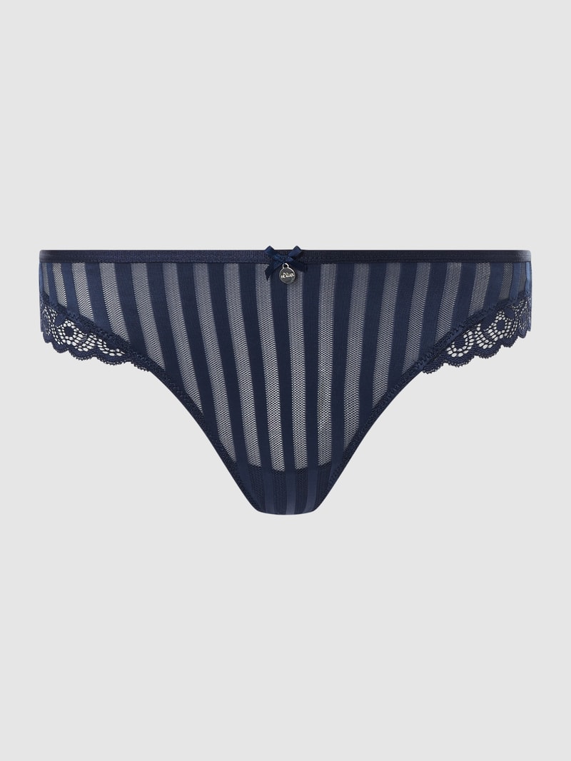 String mit Streifenmuster Modell 'Amelie' in dunkelblau
