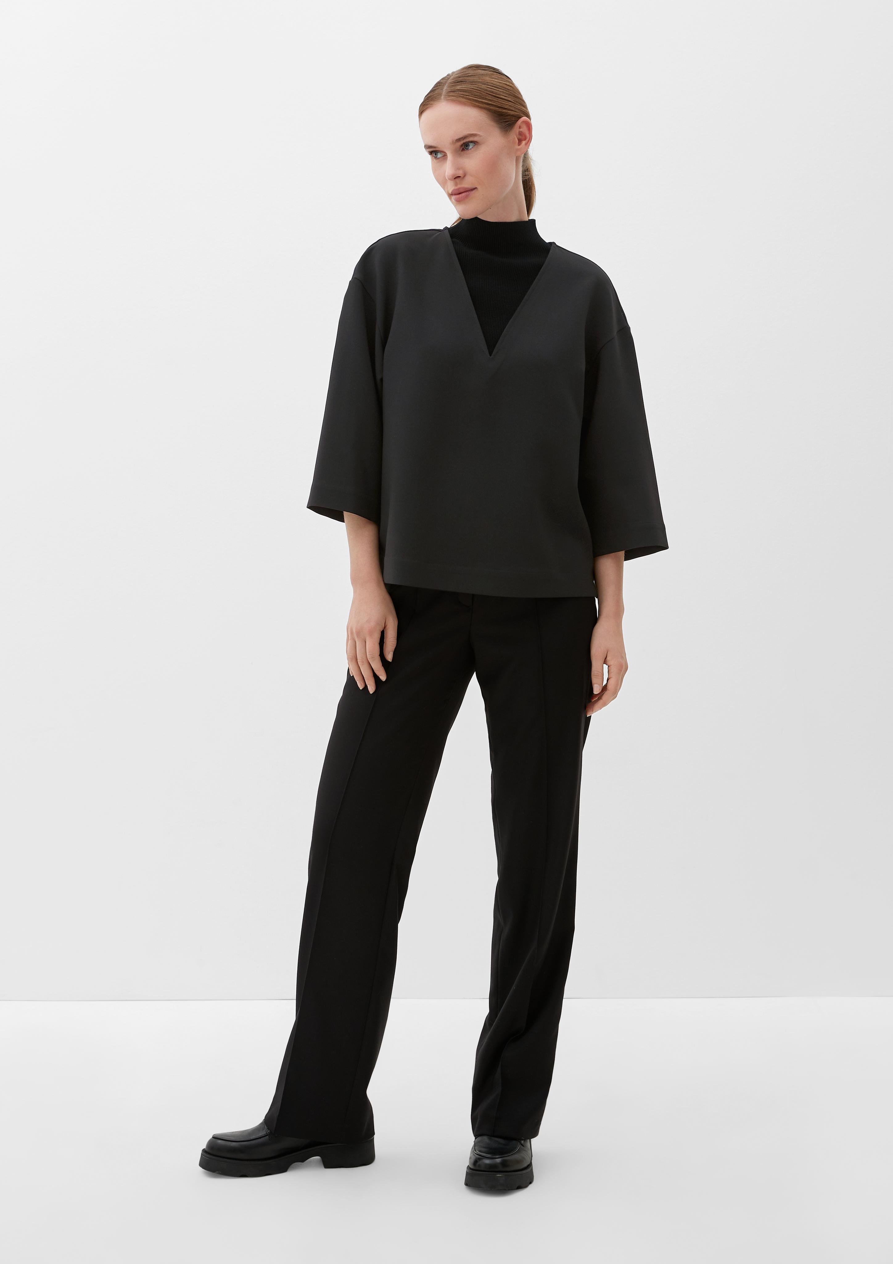 Bluse mit Viskose im Layering-Look  2122127-9999