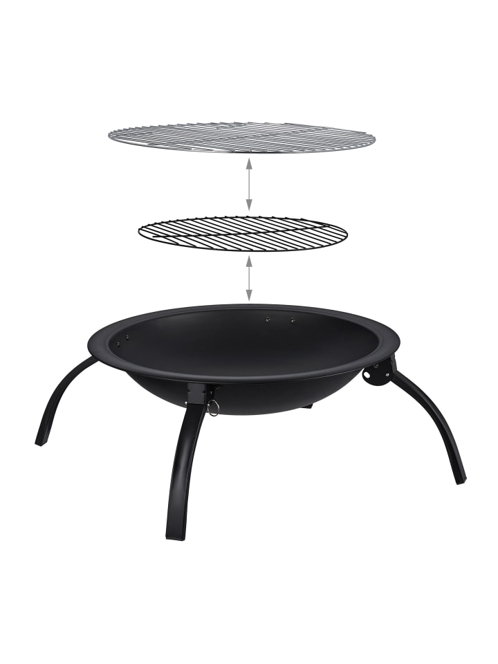 relaxdays Feuerschale in Schwarz Ø 56,5 cm günstig kaufen onesize