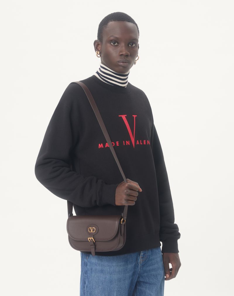 Valentino sweatshirt med rund hals og print i bomuld med Made In Valentino-print