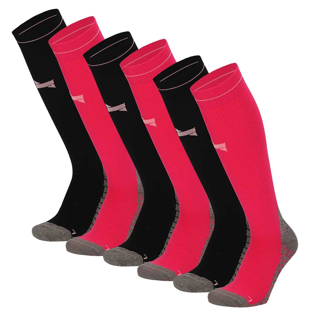 Xtreme 6 Paar Multi Black Kompressions-Laufsocken