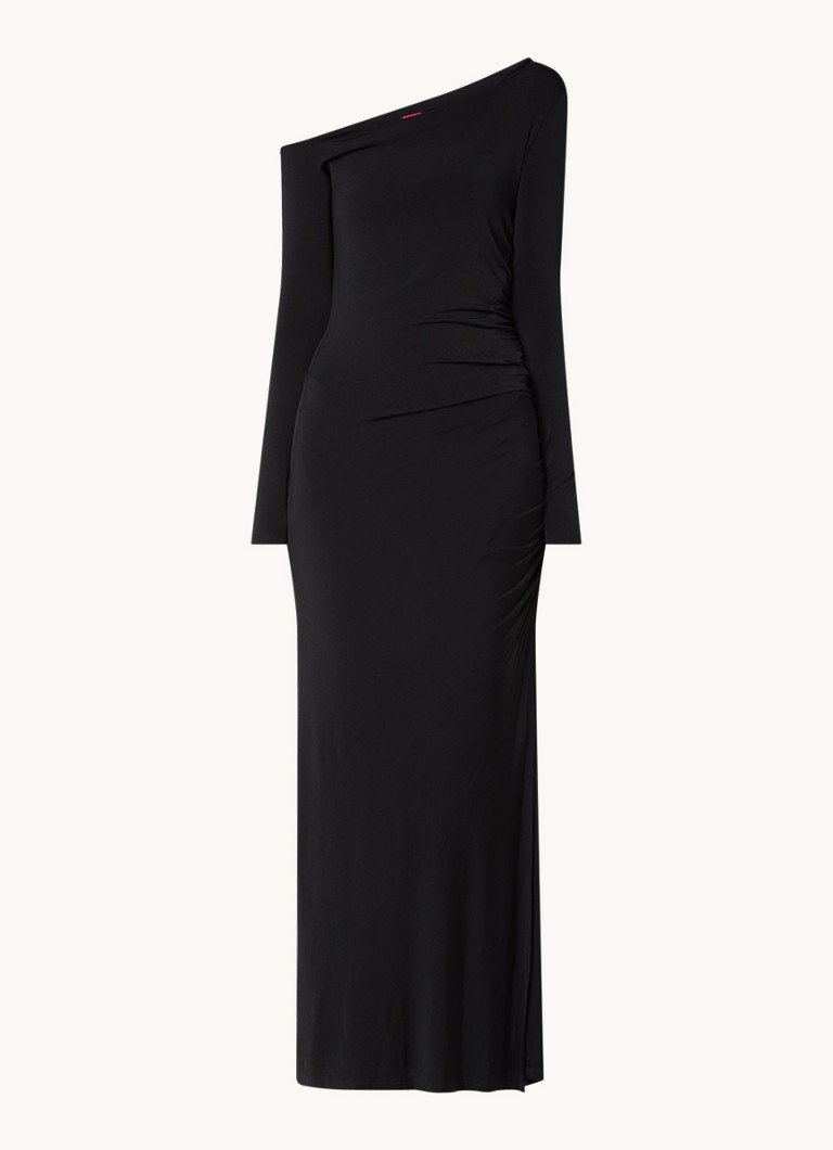 HUGO BOSS Niolea maxi one-shoulder dress with pleat detail and slit