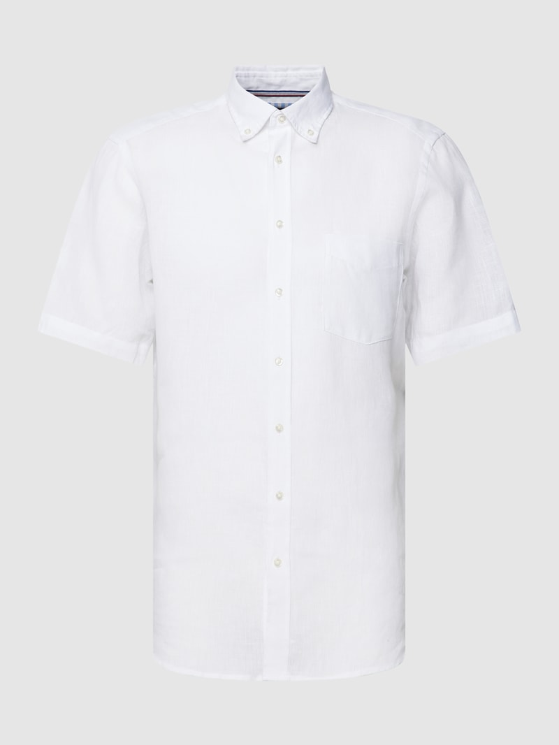 Freizeithemd mit Button-Down-Kragen in weiß