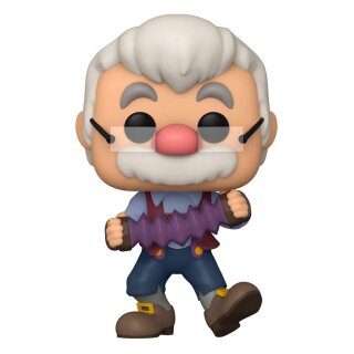 Pinocchio 80th Anniversary POP! Disney Vinyl Figur Geppetto W/Accrdion 9 cm *Mängelexemplar*