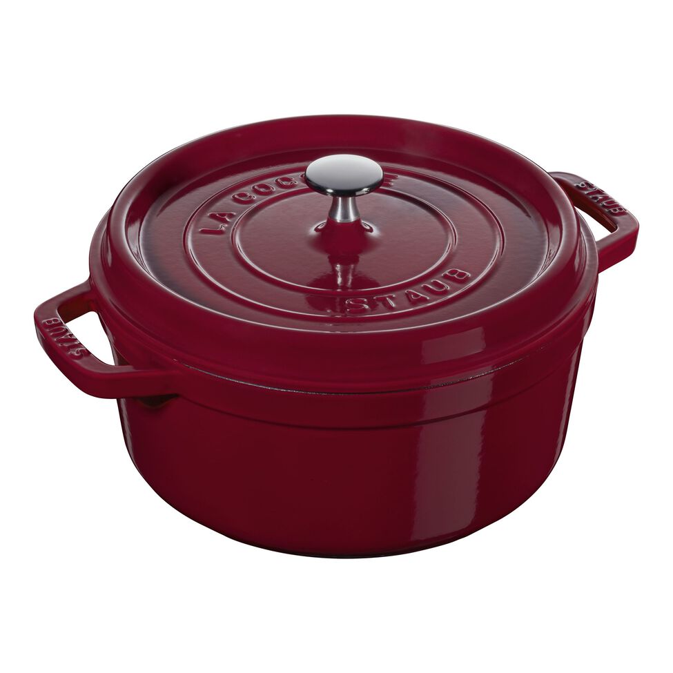 Cocotte 26 cm, rund, Bordeaux, Gusseisen