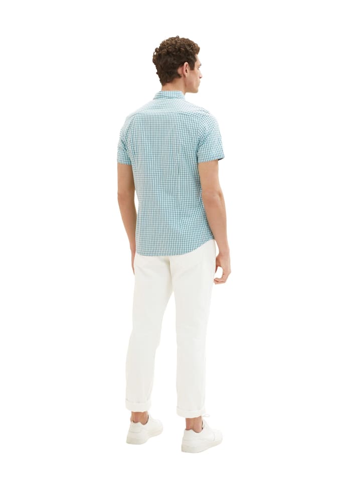 Tom Tailor Hemd in turquoise navy check günstig kaufen XL