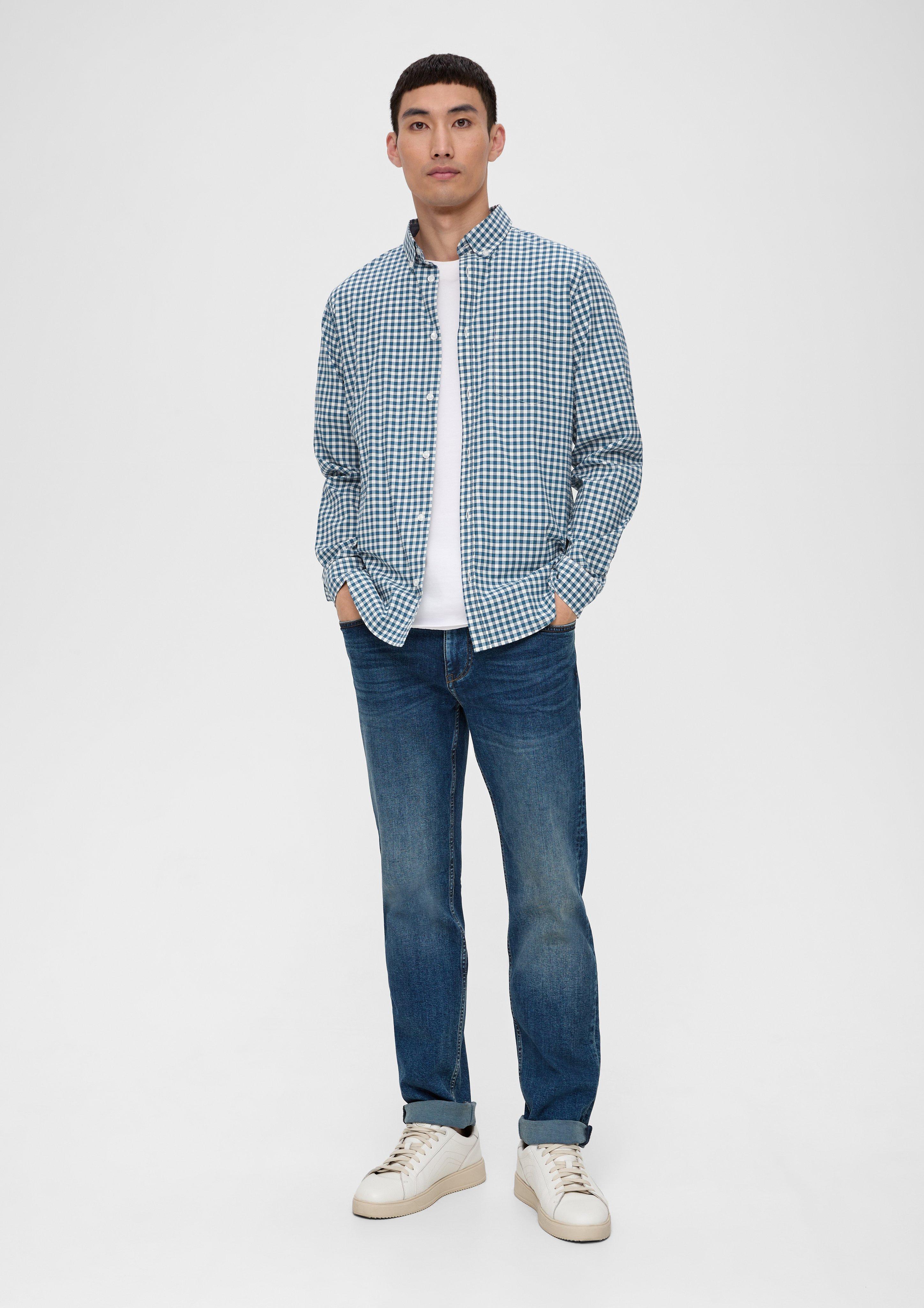 Slim: Karohemd aus Baumwollstretch  2133278-69N1