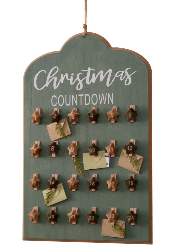 Adventskalender mit Klammern