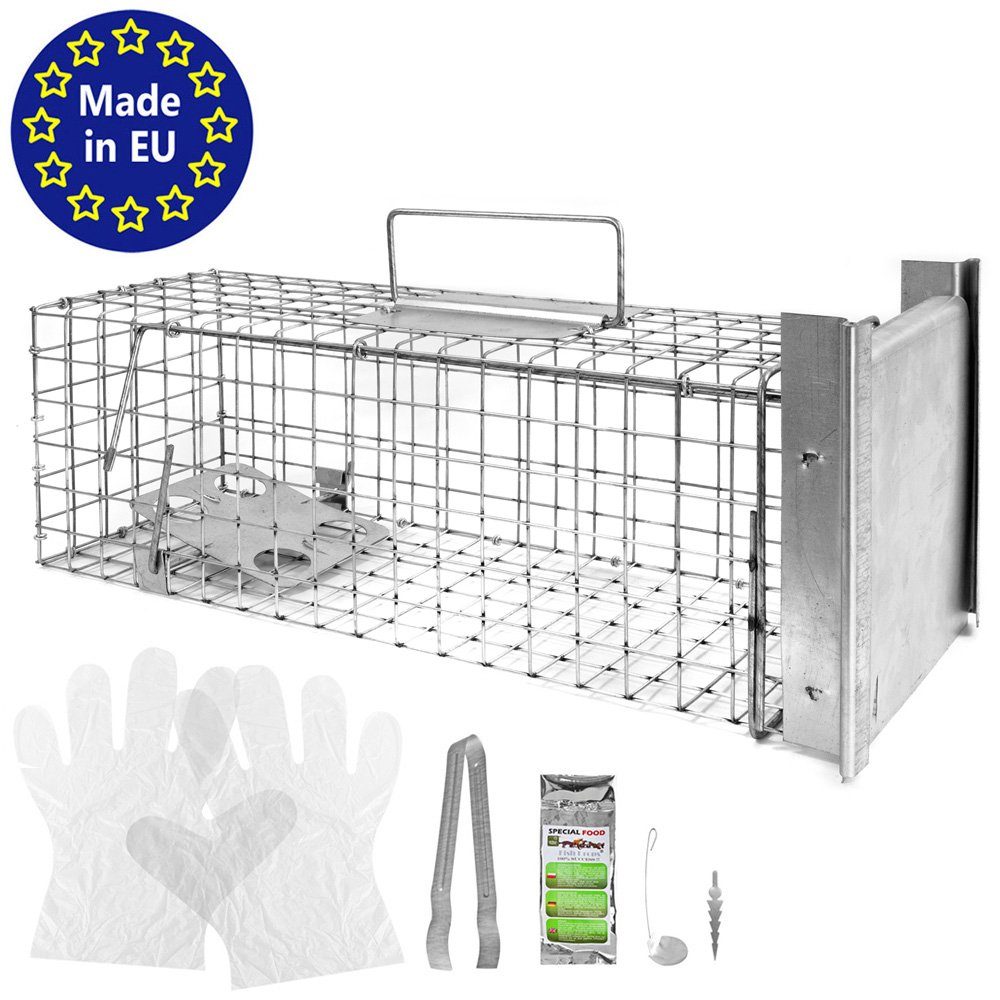 Petigi Lebendfalle Tierfalle Lebendfalle Marderfalle Drahtfalle 50 x 17 x 17 cm Stable