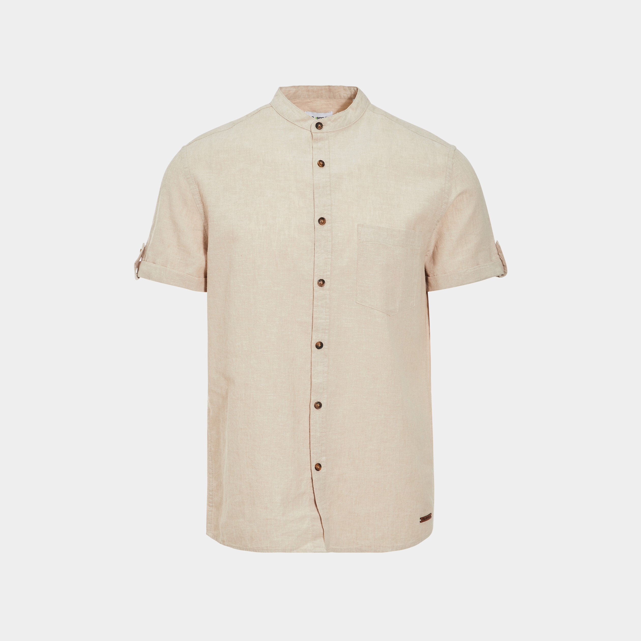Chemise manches courtes lin majoritaire beige homme | La Halle