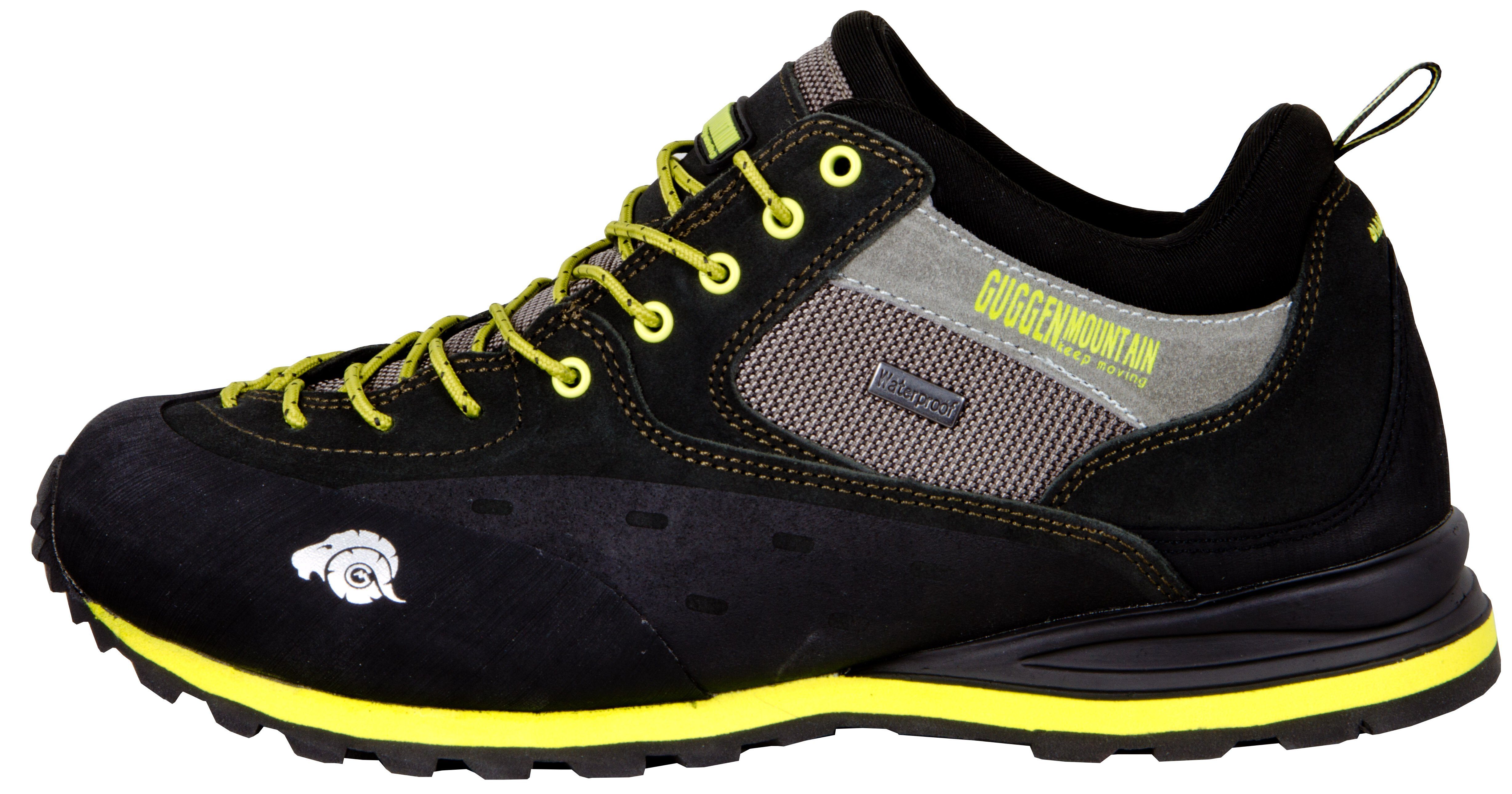 GUGGEN Mountain Trekkingschuh Wanderschuh Herren Zustiegschuh PT022 Gelb Wanderschuh Verstärkte Schuhspitze Bergschuhe Leder, Herrenwanderschuh