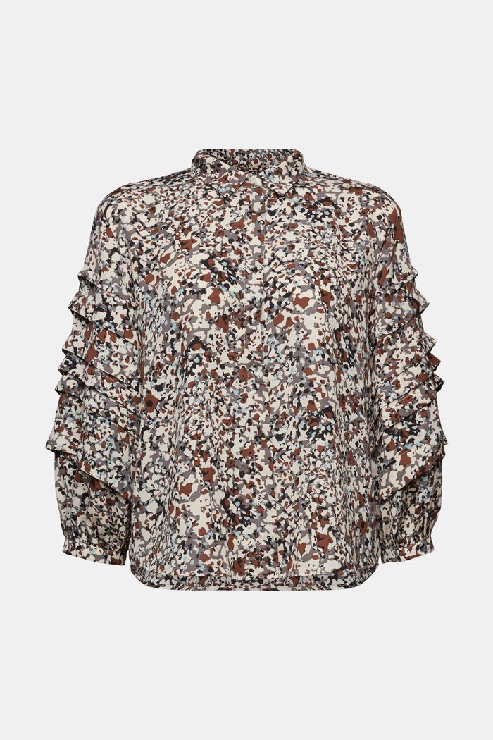 Recycelt: gemusterte Chiffonbluse