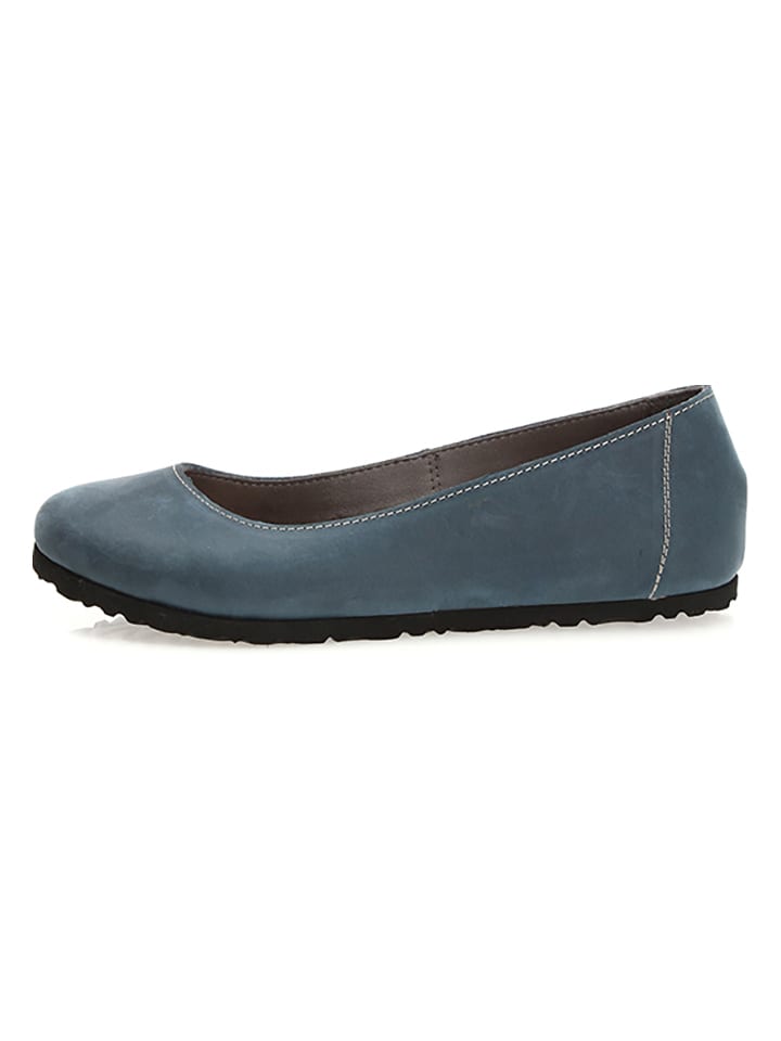 Comfortfusse Leder-Ballerinas in Dunkelblau günstig kaufen