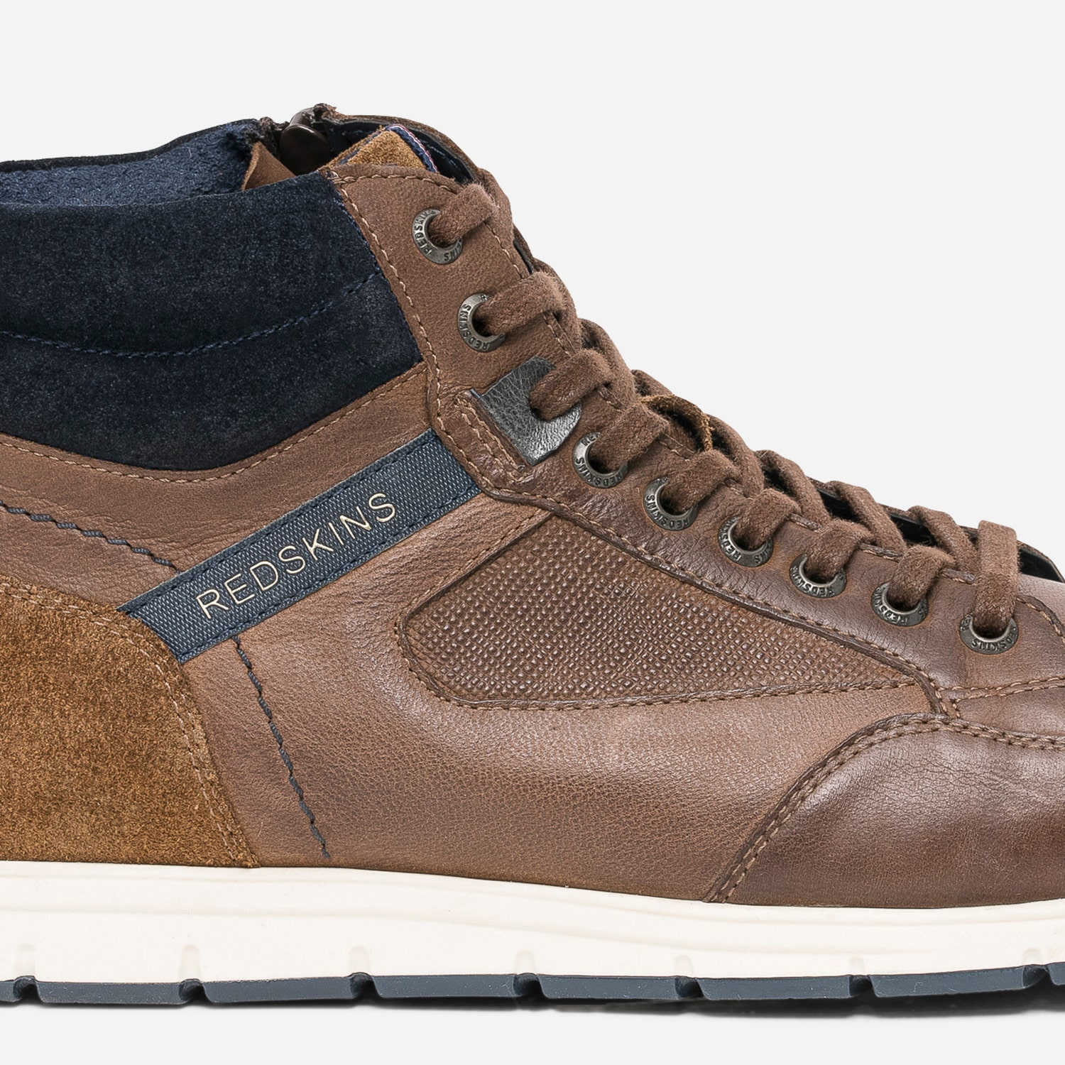 Basket REDSKINS marron en cuir