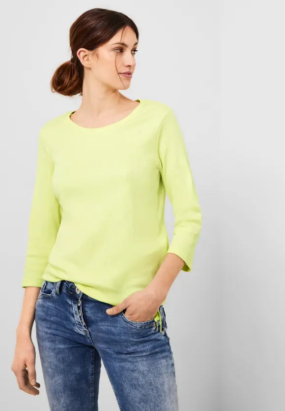 CECIL Rippshirt mit 3/4 Ärmel