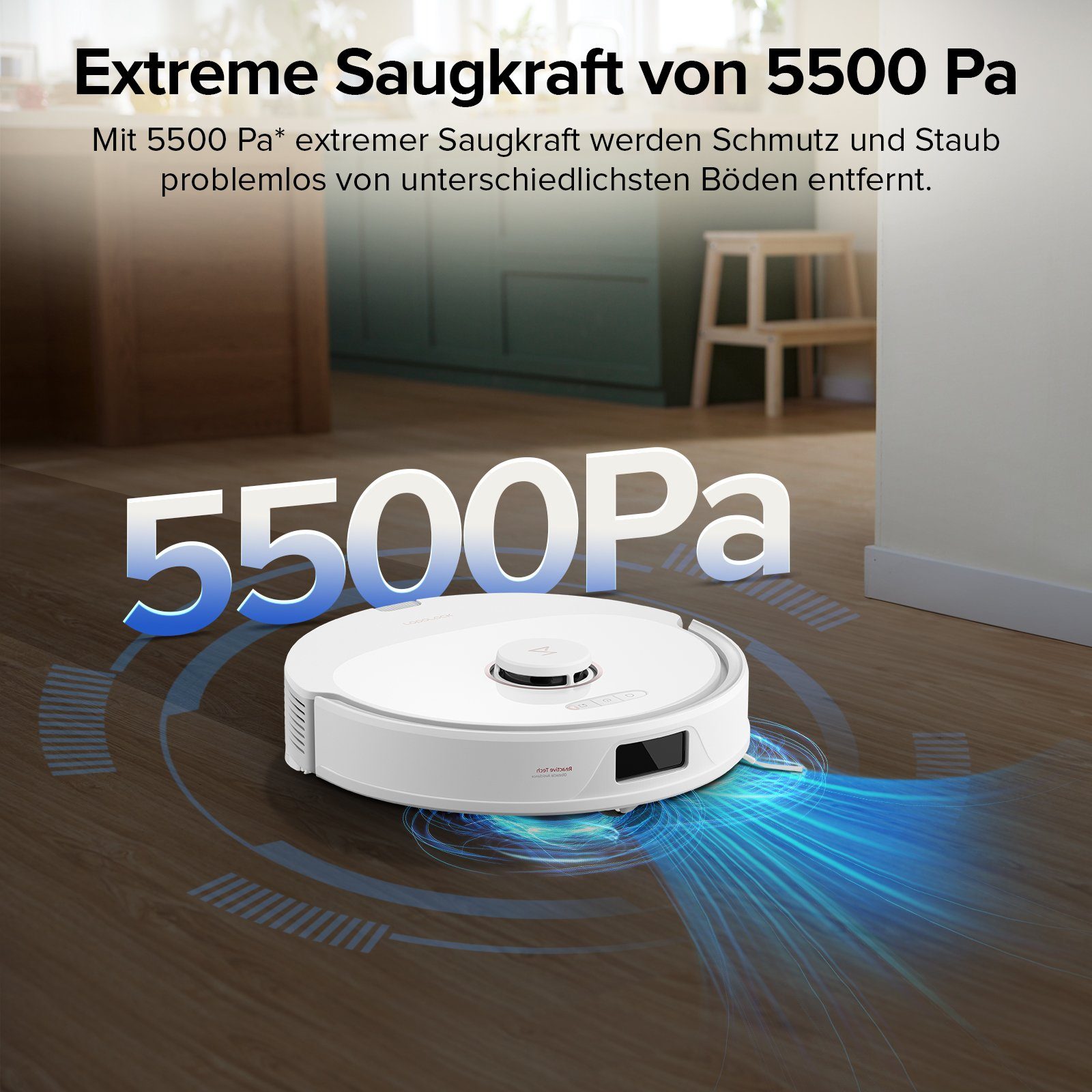 Roborock Saugroboter Q8 MAX, 59,00 W, mit DuoRoller-Bürste, 5500 Pa Saugkraft, No-Go-Zonen, Reinigung entlang der Bodenlinie, 3D-Zeichnung/mehrere Reinigungsstufen, Alexa & App Connect(Q7 max Aktualisierung)