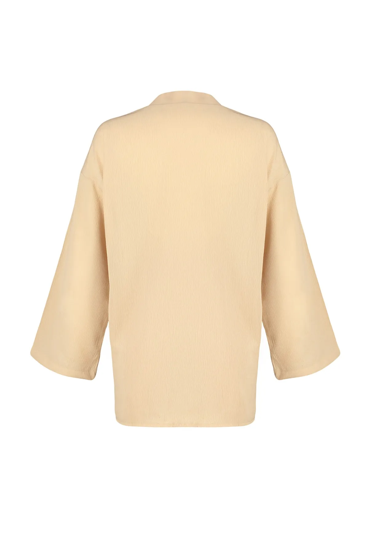 Trendyol Collection  Beige gewebtes Kimono-Shorts-Set TBESS23AU00089