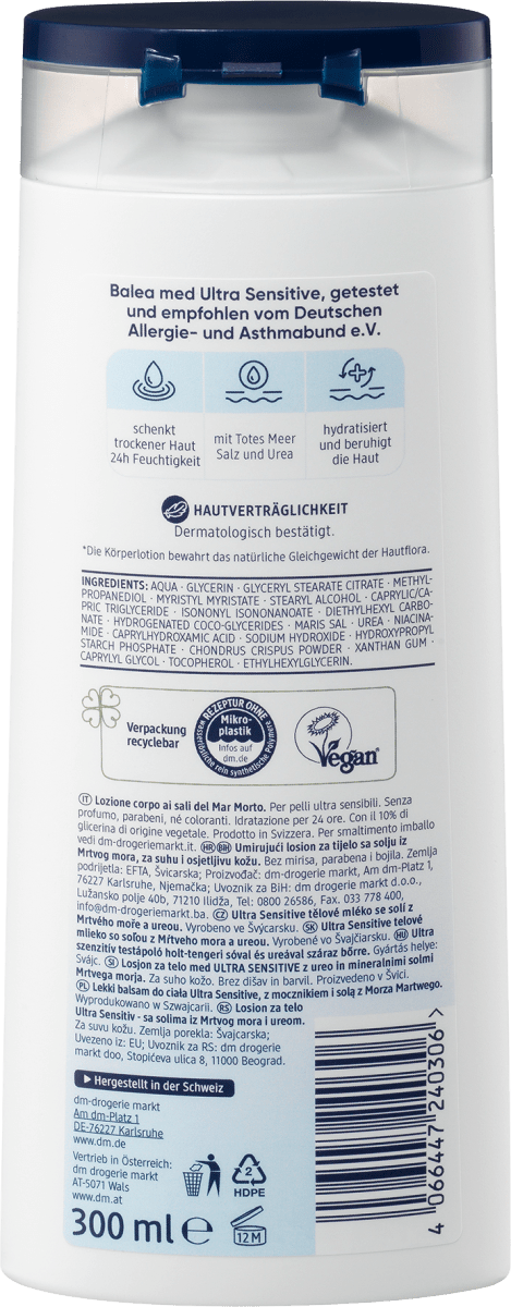 Körperlotion Ultra Sensitive Totes Meer, 300 ml