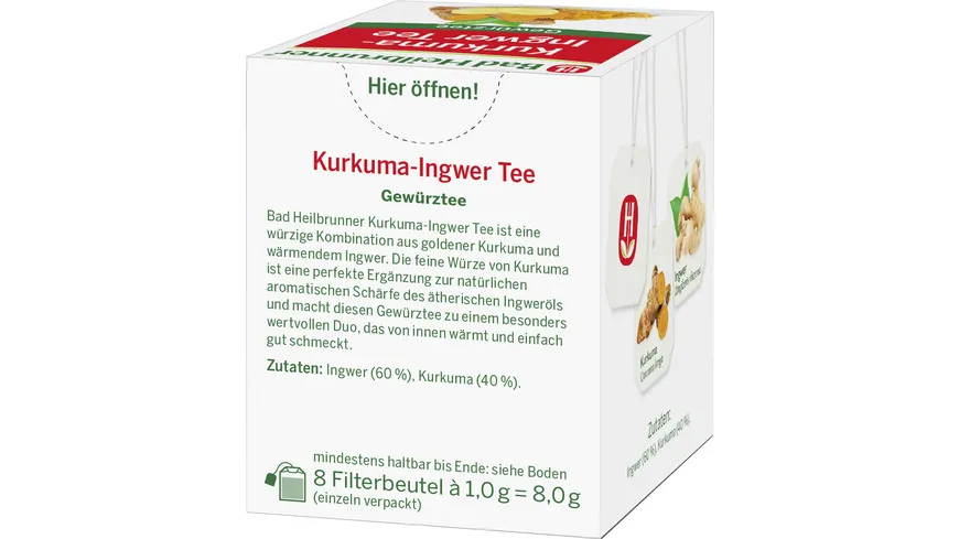 Bad Heilbrunner Kurkuma-Ingwer Tee Gewürztee 8 g