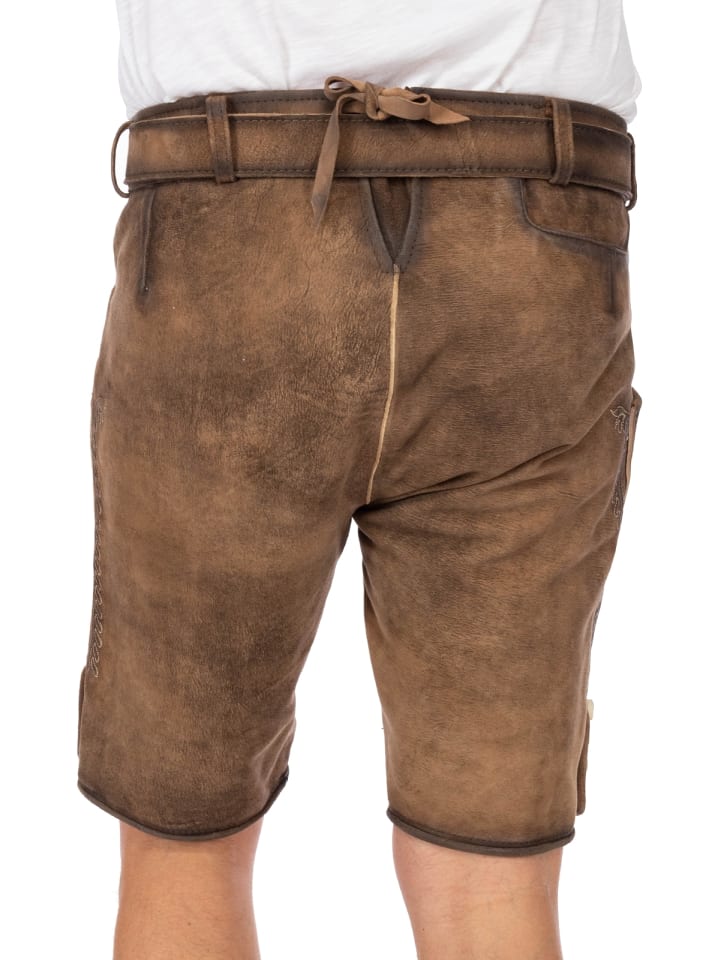 Gwandler Lederhose JONAS-gespeckt in dunkelbraun günstig kaufen