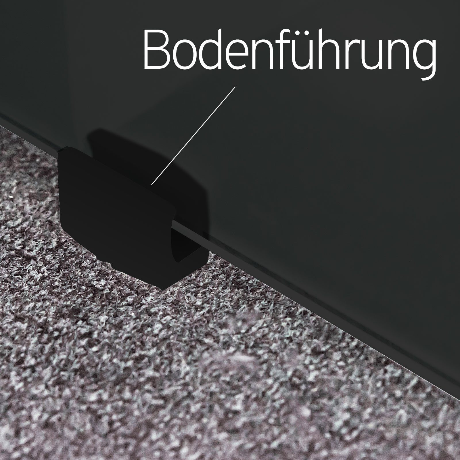 inova wohnen Doppelschiebetür Blockstreifen schwarz (inkl. Stabgriff und Schienensystem in Schwarz), 180 x 203,5 cm