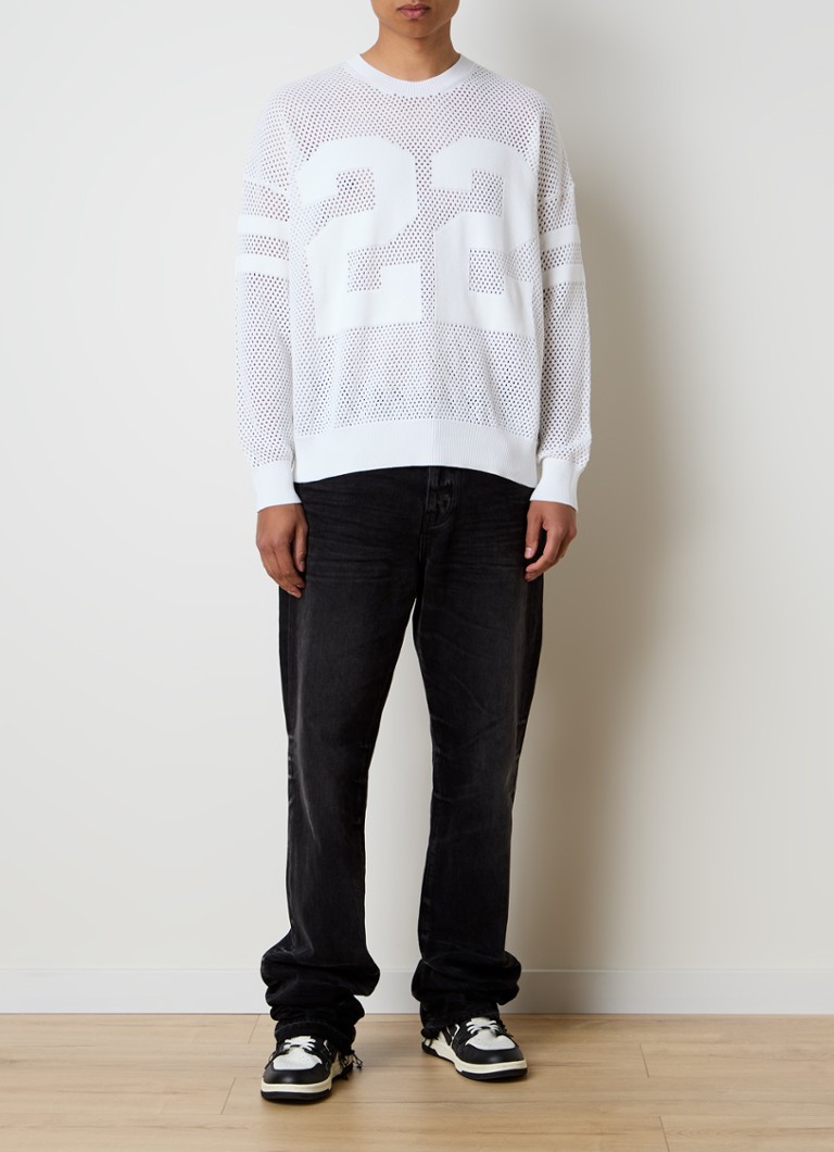 Maglione a maglia grossa AMIRI con stampa e motivo traforato