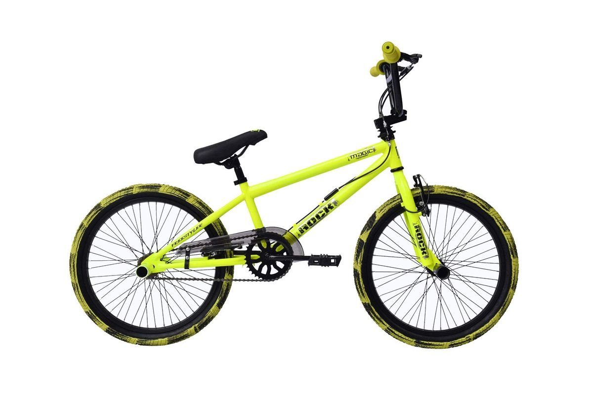 T&Y Trade BMX-Rad 20 ZOLL BMX KINDER FAHRRAD RAD BIKE 360° ROTOR Freestyle Rock Gelb, 1 Gang, 360° Rotorsystem, Pegs