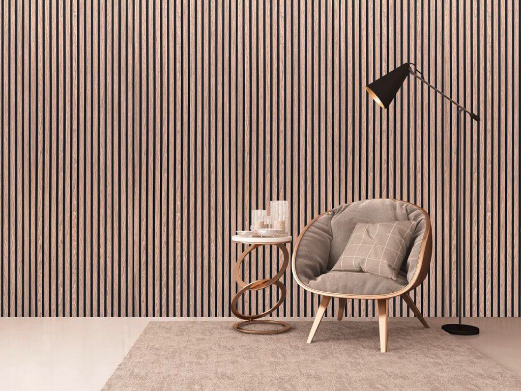JANGAL Wandpaneel Wandpaneel Jangal Solid 10000 Walnut MDF Furnier (2400x600x22mm), BxL: 600x2400 cm