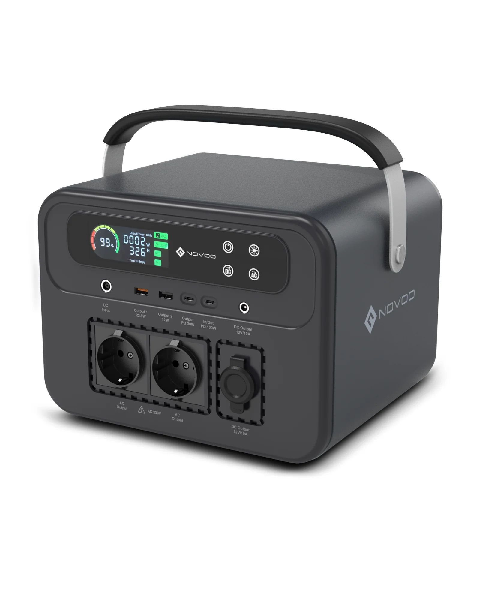 NOVOO Stromerzeuger NOVOO RPS700 - Tragbare 666Wh Powerbank für unterwegs, 700,00 in kW, (Set), 700 W AC-Leistung, Typ-C PD 100 W Schnellladung