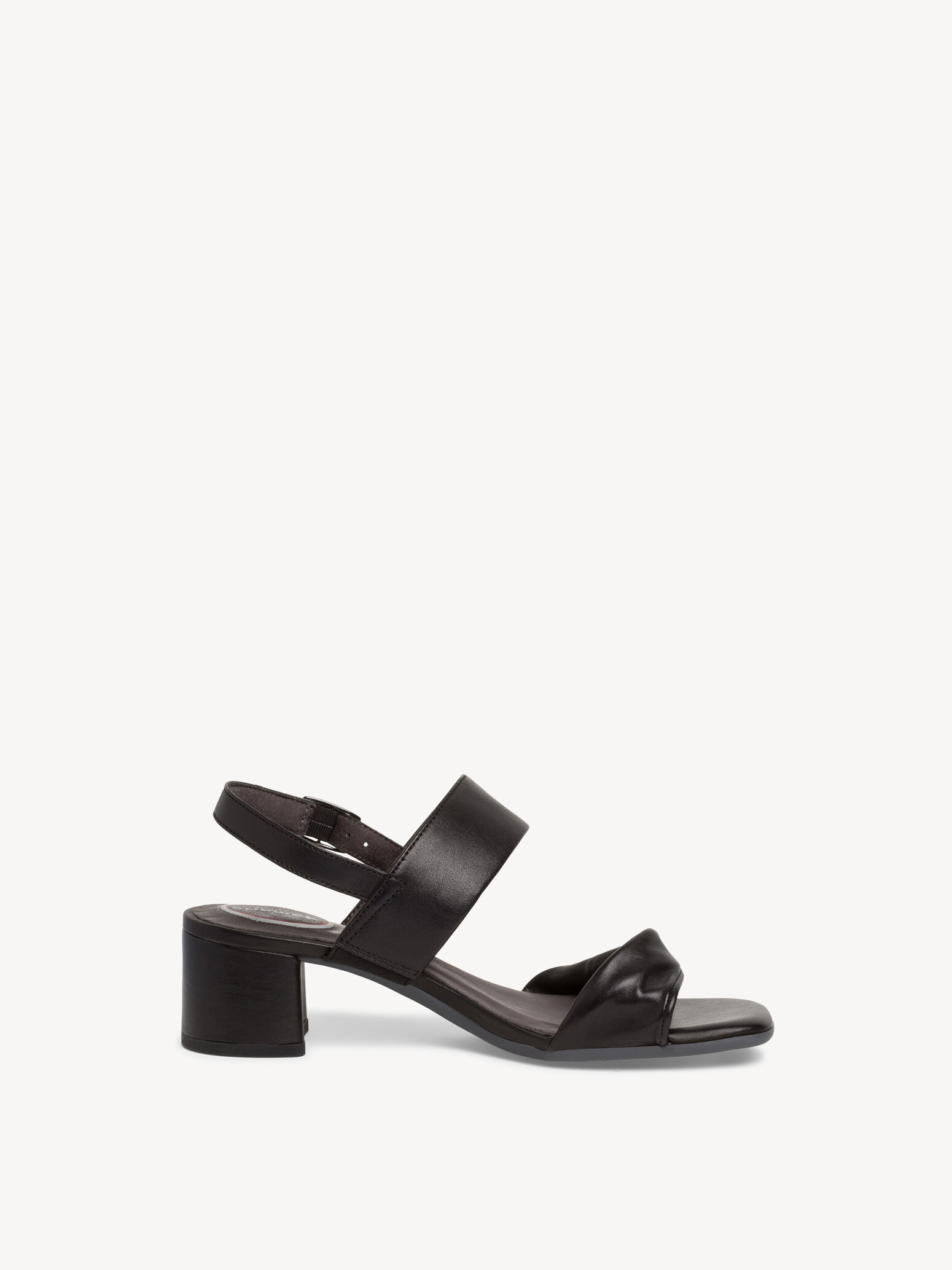 Sandale à talon en cuir - noir