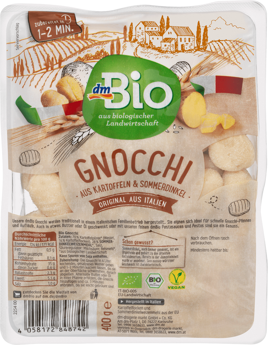 Nudeln, Gnocchi aus Kartoffeln & Sommerdinkel, 400 g