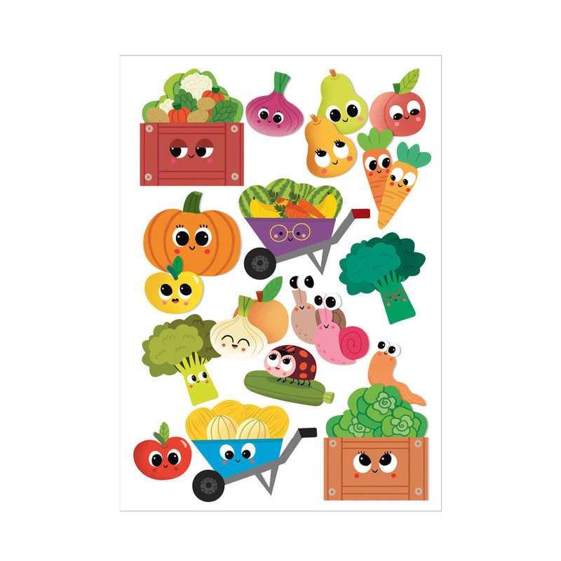 50 gommettes pour petites mains fruits et légumes du jardin - Lito