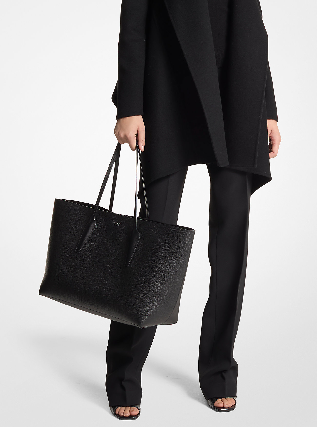 Melrose Leather Tote Bag - BLACK