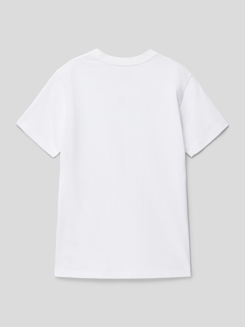 T-Shirt mit Label-Stitching in weiß