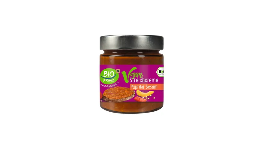 BIO PRIMO Bio vegane Streichcreme Paprika Sesam 180 g