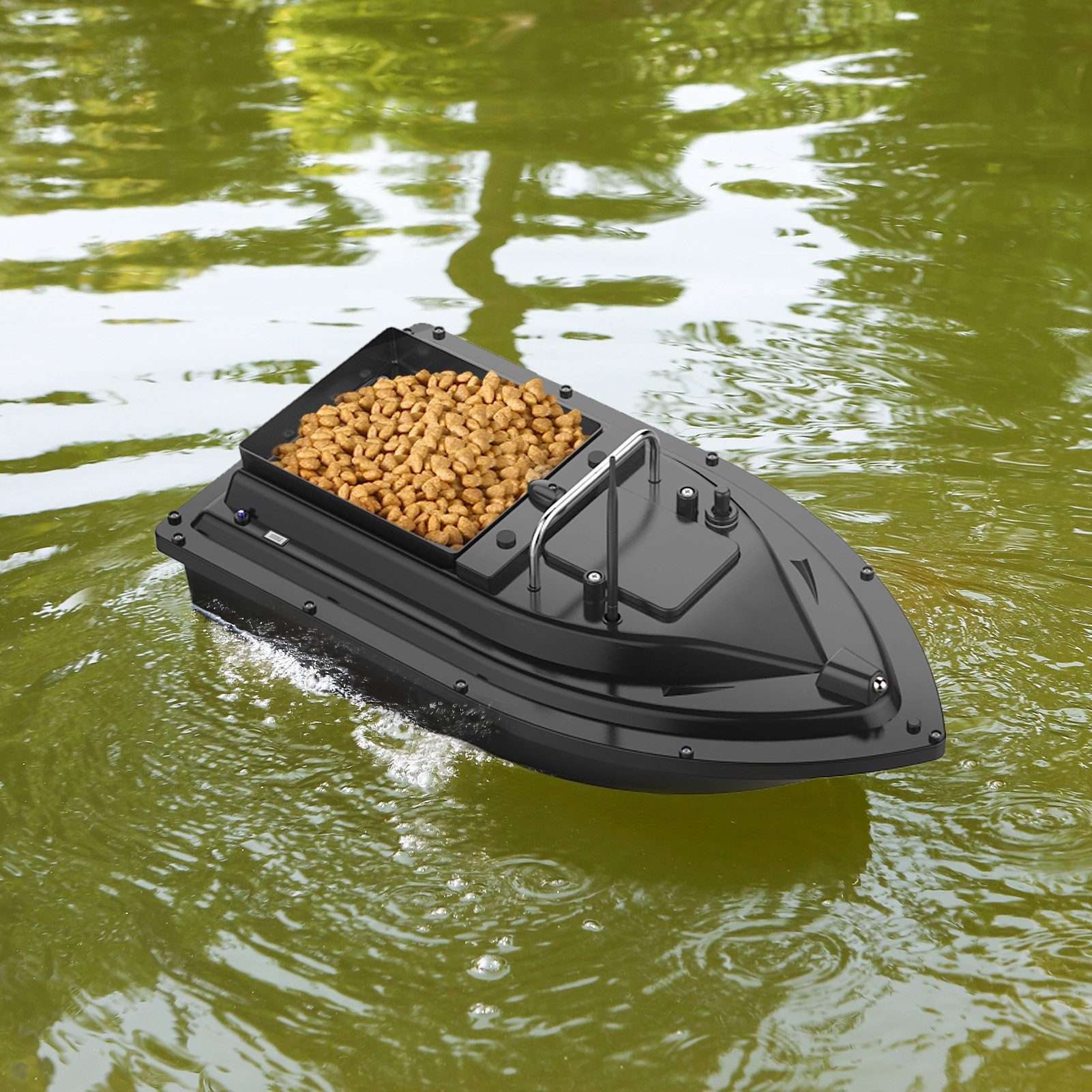Tidyard RC-Boot GPS Fischerköderboot,5200 mAh,4 beliebige Positionierungspunkte,2 kg, Nachtlichter,wiederaufladbarer Batterie