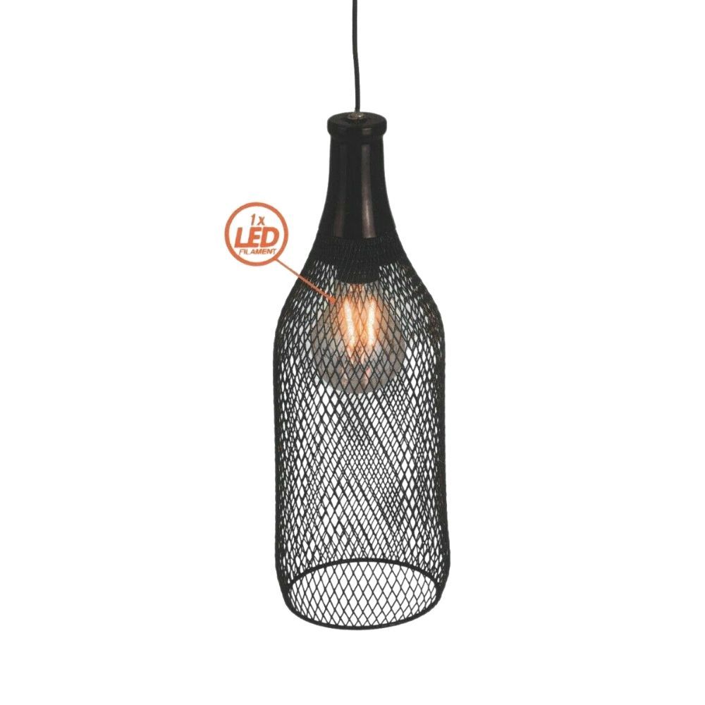 Orange85 schwarze metall solar hängelamp