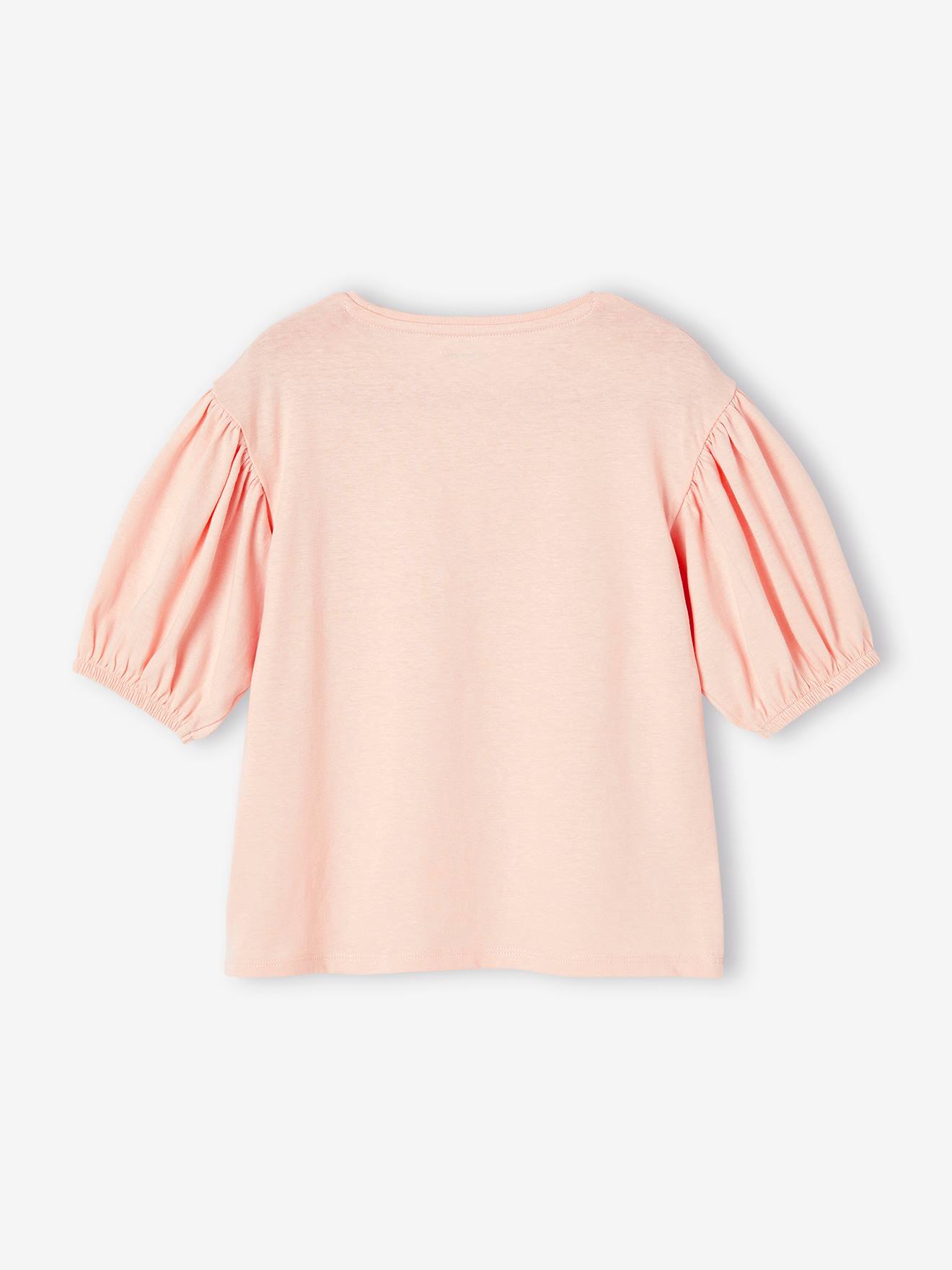 Vertbaudet Mädchen T-Shirt mit kurzen Ballonärmeln - zartrosa