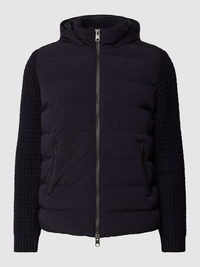 Steppjacke mit Kapuze Modell 'Kano' in dunkelblau
