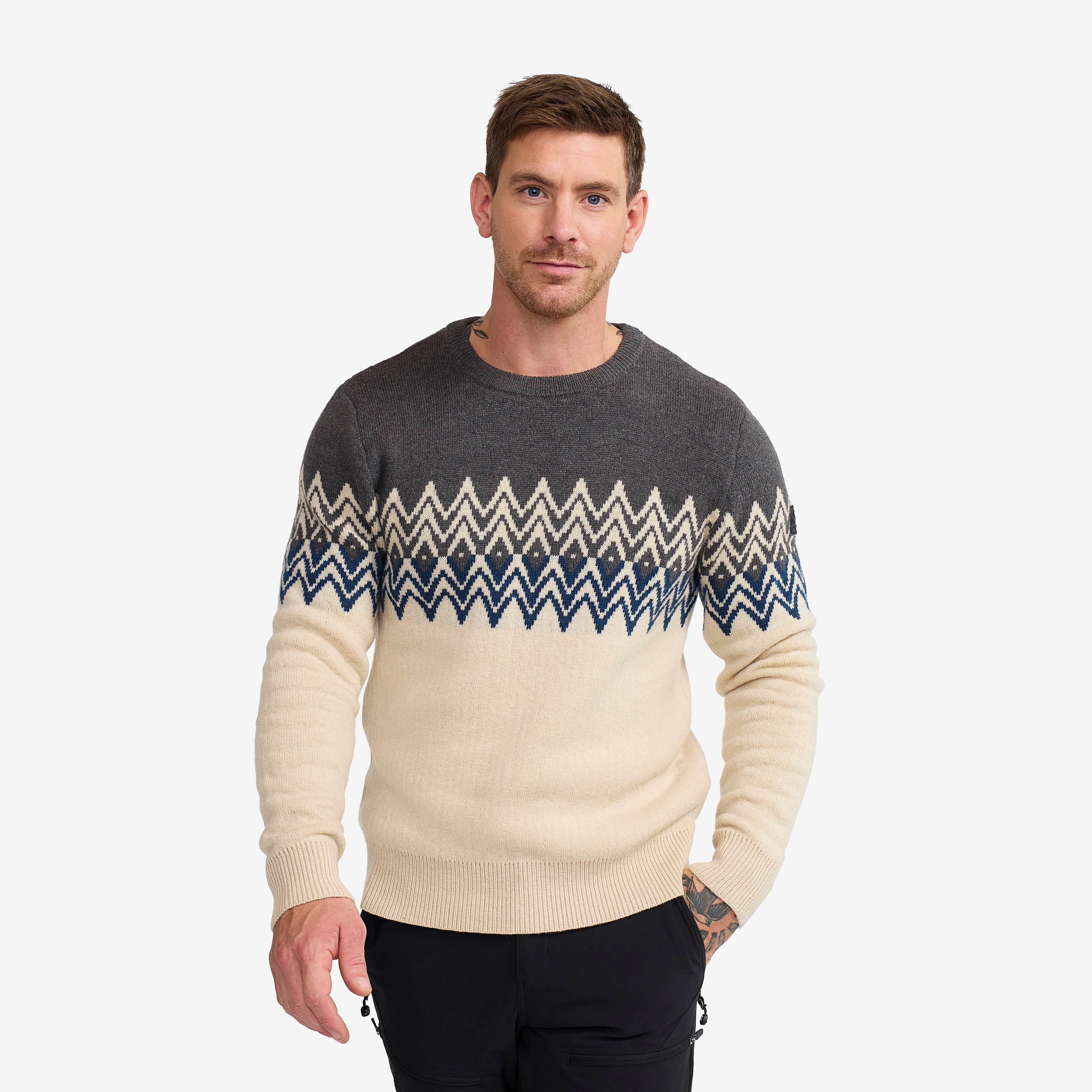 Heavy Knit Sweater Homme Oatmeal