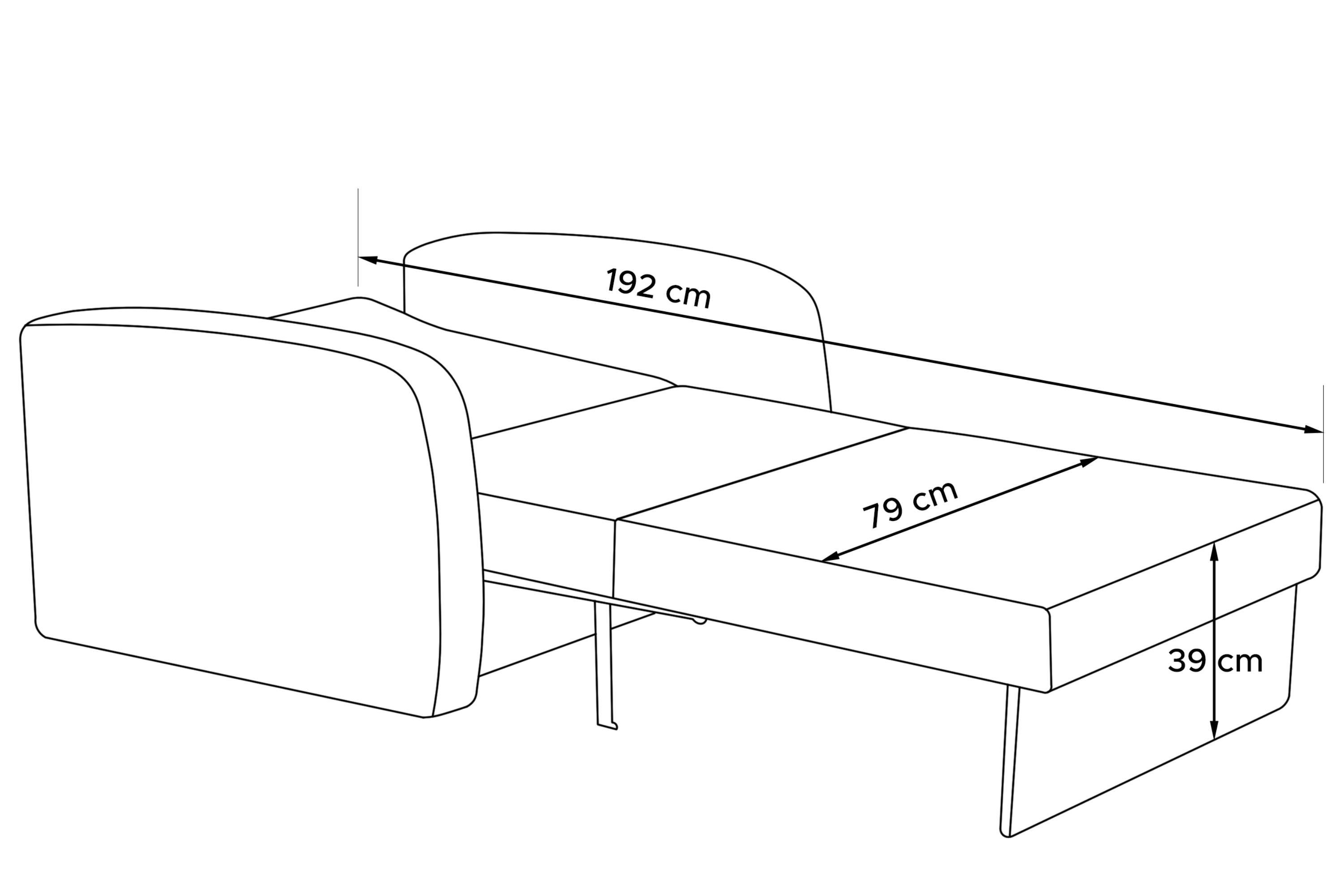 Konsimo Relaxsessel TILUCO Relaxsessel Schlafsessel Kindersofa, hergestellt in der EU, mit Schlaffunktion, mit Bettkasten, Liegesessel