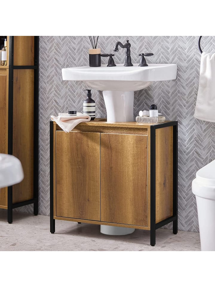 SoBuy Waschbeckenunterschrank in Braun - (B)60 x (H)60 x (T)30cm günstig kaufen onesize