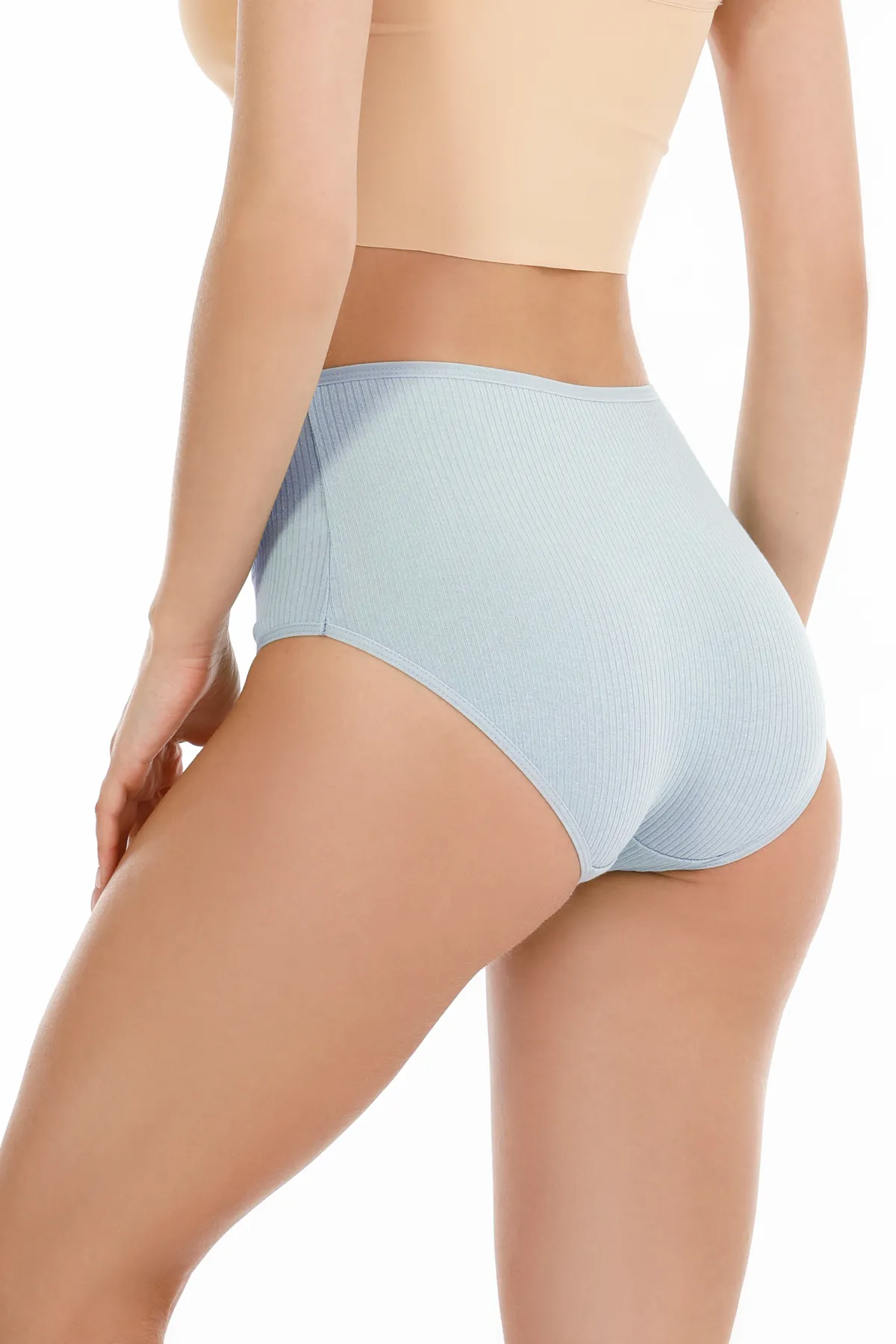 Sensu  5-teiliges geripptes Höschenset mit hoher Taille für Damen - KTS3095