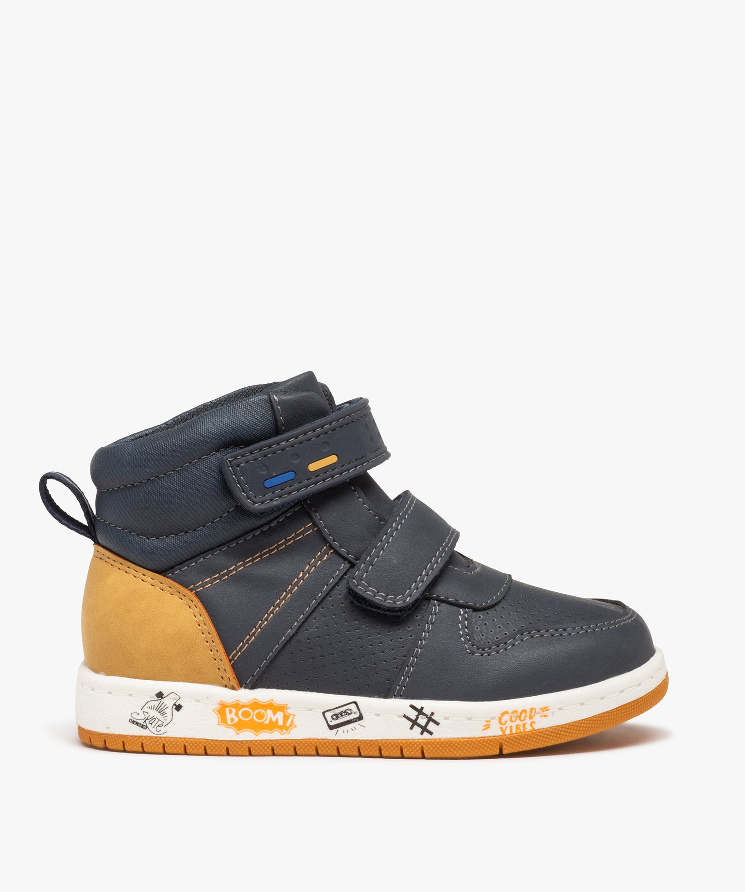 Boots Garçon multicolores à scratchs marine | GEMO