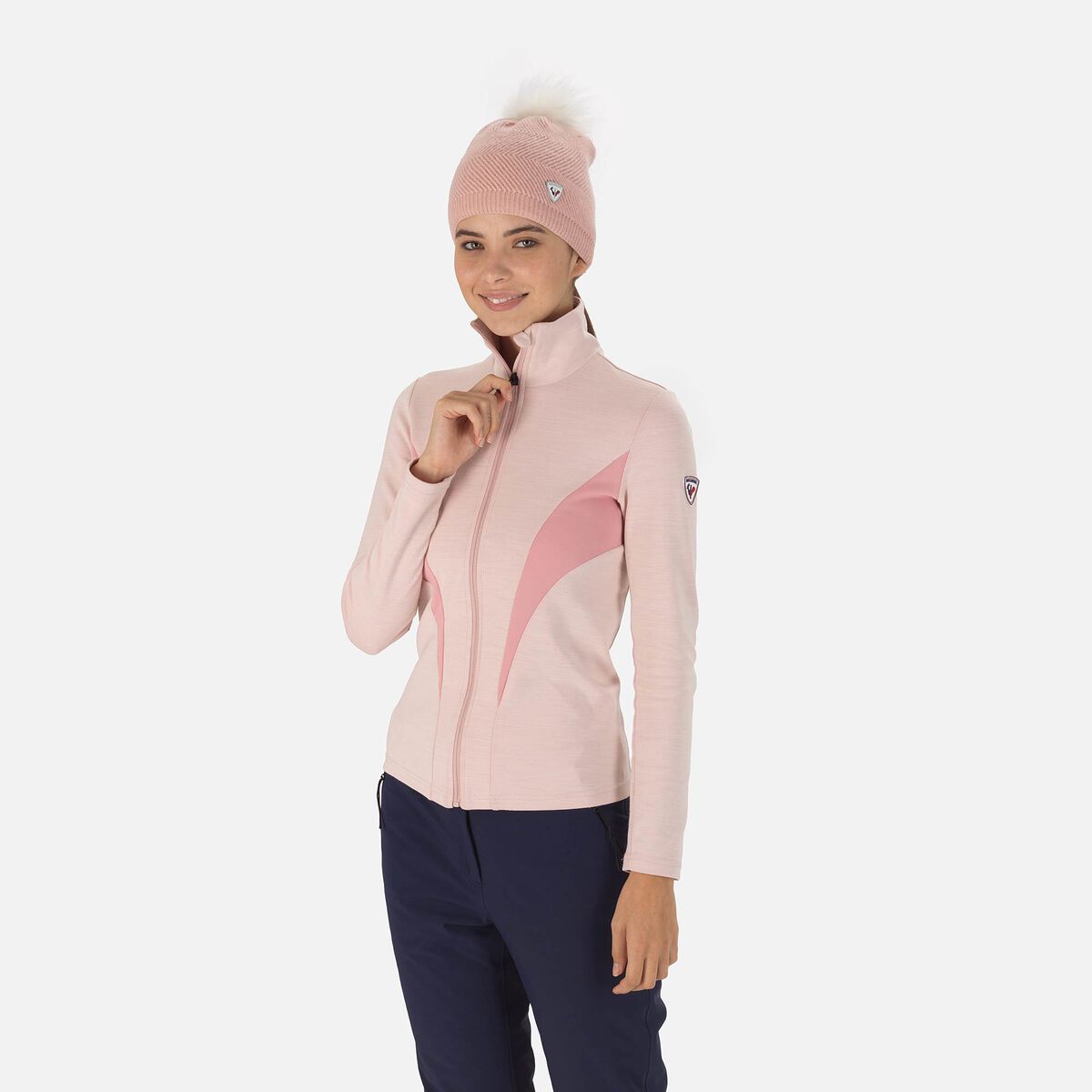 Damenjacke React Merino mit durchgehendem Reißverschluss